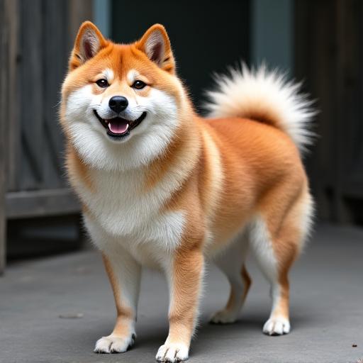 グルーミング前の毛が伸びた柴犬